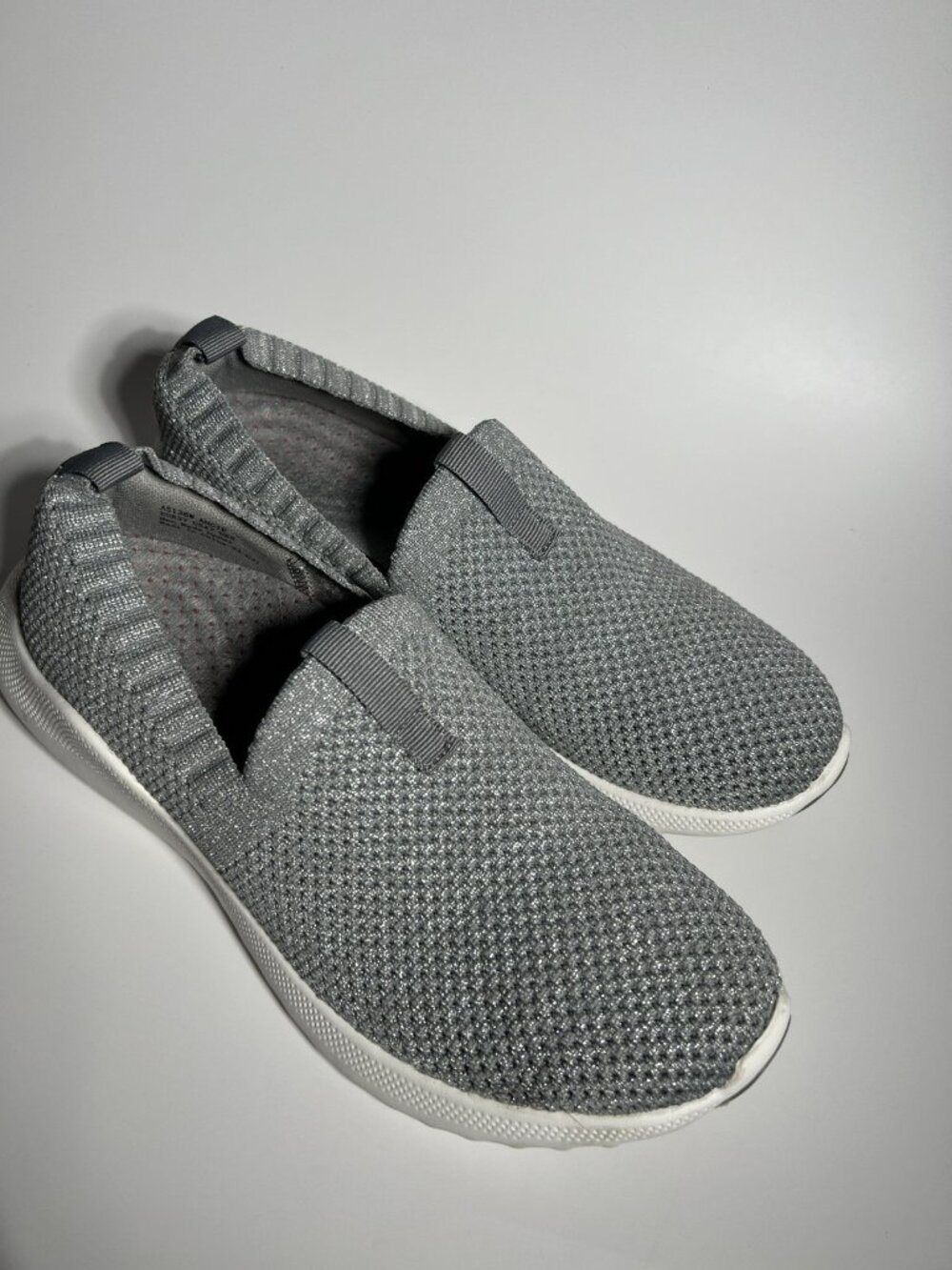 Aetrex Angie Gray White Knit Slip-On Sneakers Women’s Size 7 Comfort Shoes - Picture 13 of 13